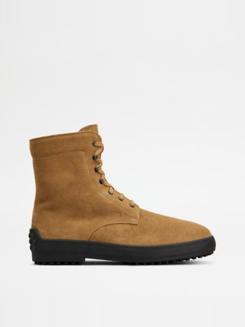 Tod's WINTER GOMMINO ANKLE BOOTS IN SUEDE - BROWN