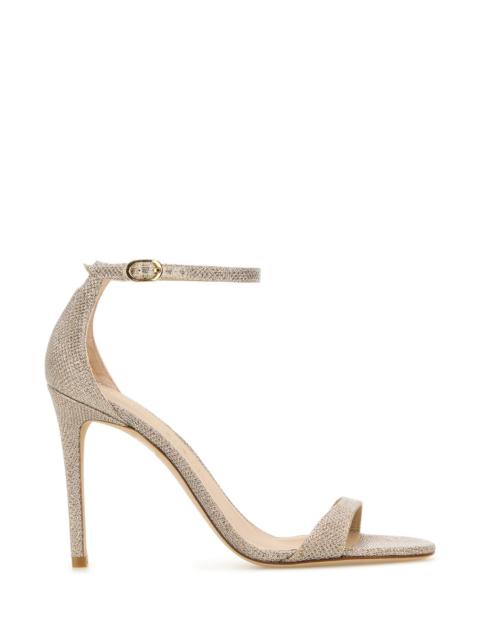 Stuart Weitzman Silver fabric Nudist II sandals