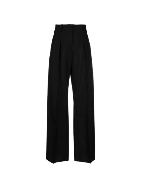 high-waisted wide-leg trousers