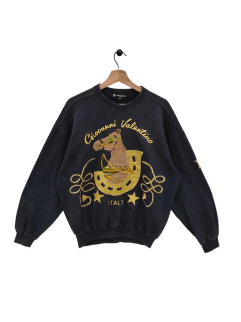 Other Designers Designer × Giovanni Valentino - 90s Giovanni Valentino Italy Embroidered Horse Horseshoe