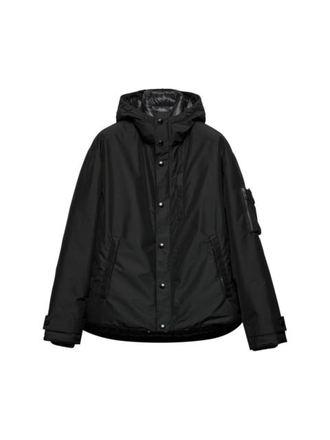 Technical fabric down jacket with hood