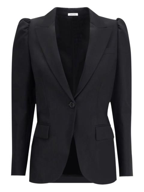 Alexander McQueen puff-shoulder single-breasted blazer