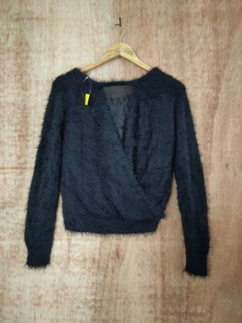 Other Designers Homespun Knitwear - Cecil Mc Bee soft fur mohair shaggy black knitwear #46-546