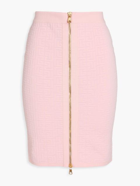 Balmain Jacquard-knit wool-blend mini skirt