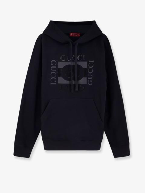 GUCCI Gucci Cotton Sweatshirt with GG Incrocio Print Black