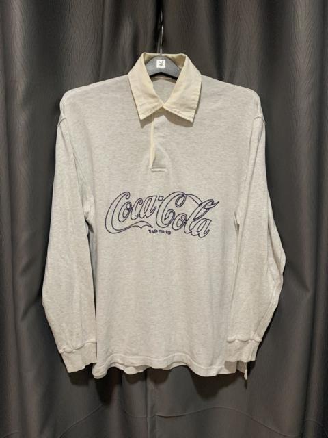 Other Designers Vintage Coca Cola Embroidery Spellout Long Sleeve Rugby Tee