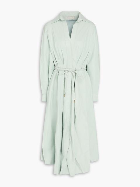 Zimmermann Pleated leather midi shirt dress