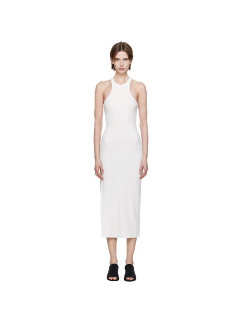 White Scuba 90's Rib Midi Dress