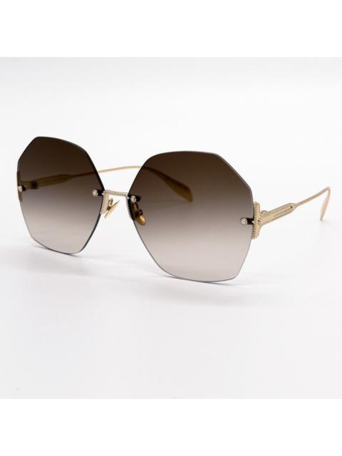 Alexander McQueen NEW ALEXANDER MCQUEEN AM0178S 003 GOLD WOMEN SUNGLASSES