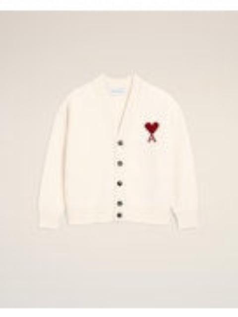 AMI Paris Ami Paris Men V Neck Cardigan With Contrasted Ami De Coeur