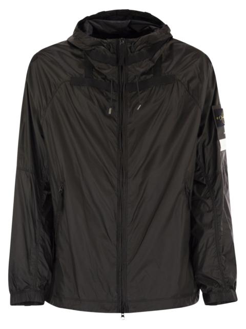 Stone Island Men Lightweight Hooded Jacket With Anti-Drip And Reflective Details