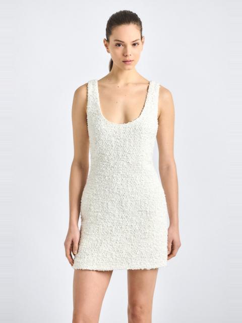 DEREK LAM 10 CROSBY AILANI PAILLETTE BOUCLE SCOOP BACK TANK DRESS