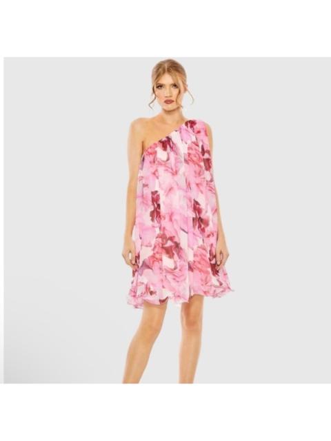 Other Designers NWT Mac Duggal Pink Floral One-ShoulderMini Dress 55875 Sz 10 $398