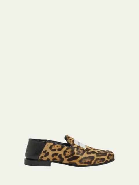 Givenchy Leopard Calf Hair and Leather Label Loafers
