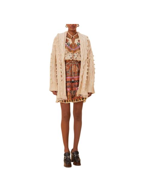 FARM RIO FARM Rio Khaki Braided Knit Cardigan