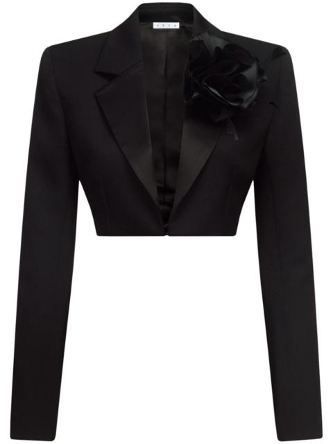 AREA Flower Corsage cropped blazer
