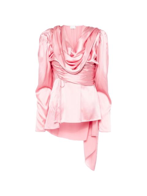 MAGDA BUTRYM long-sleeve draped silk blouse