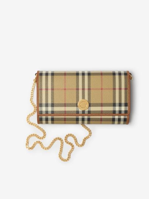 Burberry Check Chain Strap Wallet