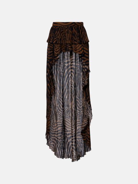 Blumarine Asymmetric ruffled printed maxi skirt