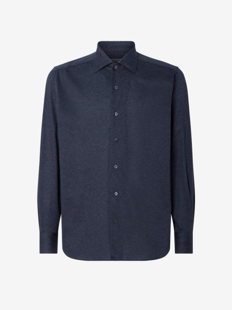 CORNELIANI Mélange Blue cotton jersey shirt