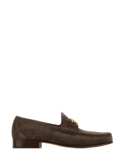Valentino Valentino Garavani Men Mud Suede Loafers