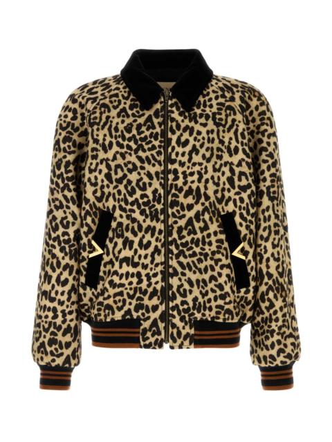 Valentino Valentino Garavani Men Printed Wool Bomber Jacket