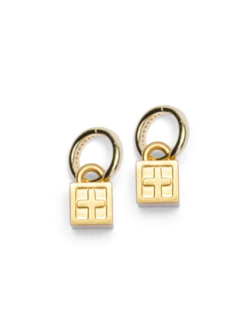 Ksubi KRYSTAL BOX CROSS HUGGIE EARINGS GOLD