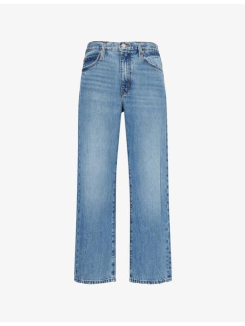 FRAME The Hang five-pockets straight-leg mid-rise regenerative-denim jeans