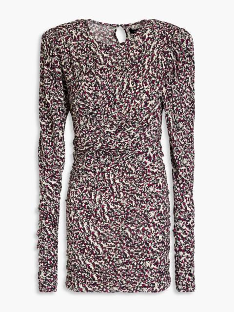 Isabel Marant Wrap-effect ruched printed jersey mini dress