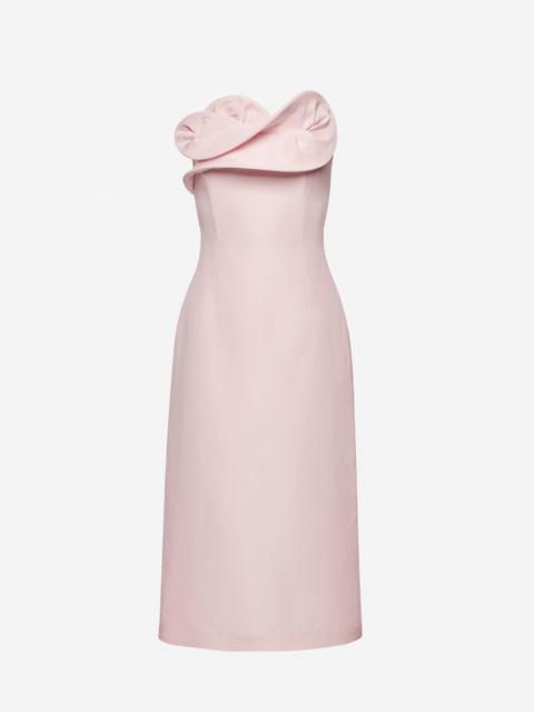 MAGDA BUTRYM Silk corset dress with sculptural neckline in blush pink