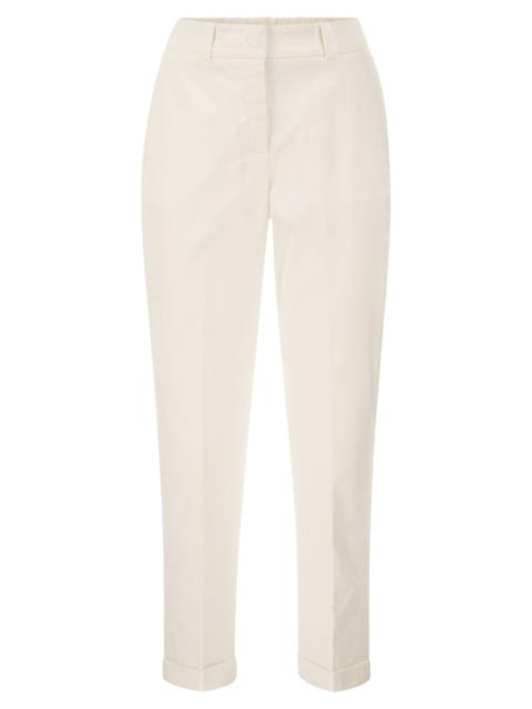 PESERICO Peserico Women Stretch Cotton Tapered Trousers With Elasticated Waistband