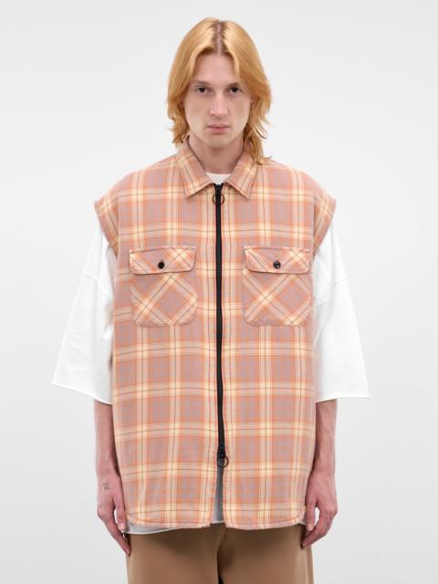 Kapital Purple Cotton Plaid Boxy Vest