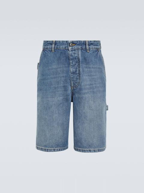 Mid-rise denim shorts