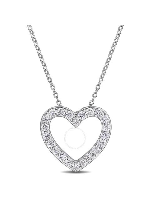 Other Designers Created Forever 1ct TW Lab-Grown Diamond Open Heart Shaped Pendant with Chain in Sterling Silver - 1