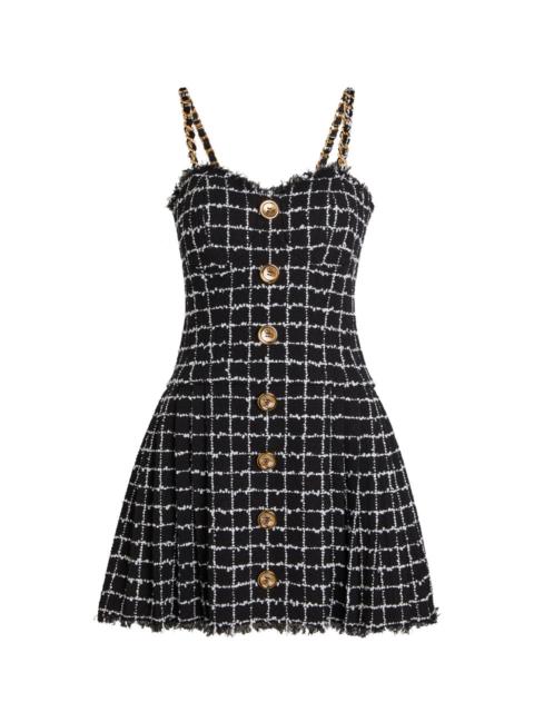 Balmain Balmain Checked Tweed Mini Dress
