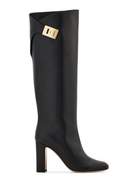 FERRAGAMO Enni Leather Knee Boots black