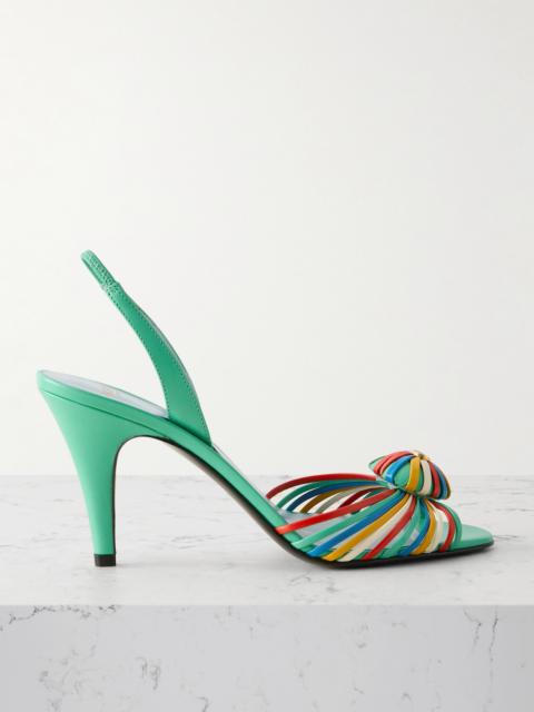 Valentino 85 Embellished Leather Slingback Sandals