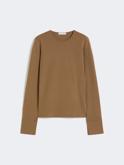 Max Mara Wool jersey T-shirt - TOBACCO