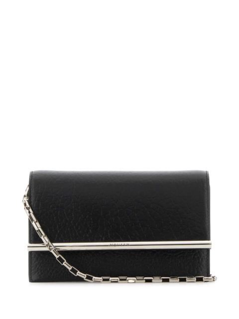 Alexander McQueen Alexander Mcqueen Women Black Leather Mini Cross-Bar Clutch
