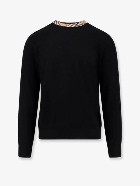 Burberry Burberry Wool Sweater With Check Profiles