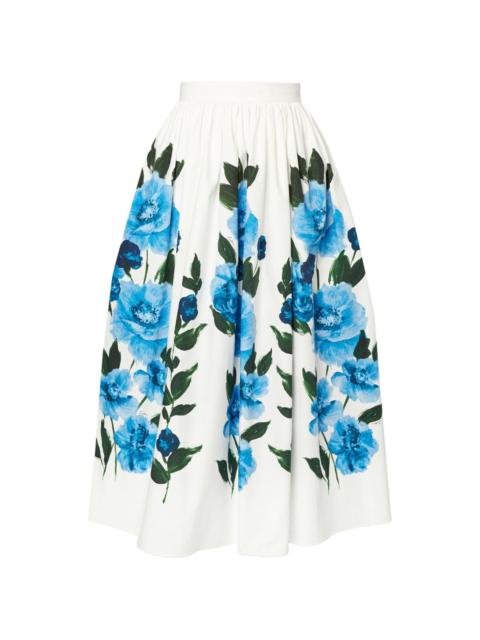 Erdem Painted Floral midi skirt