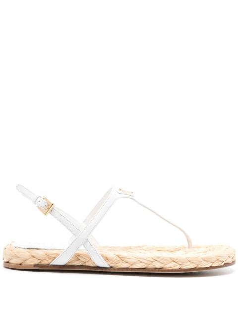 Prada Triangle-logo Slingback Sandals