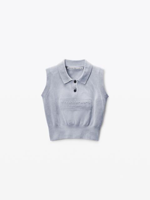 Alexander Wang Grey Cotton-Blend Chenille Logo Polo