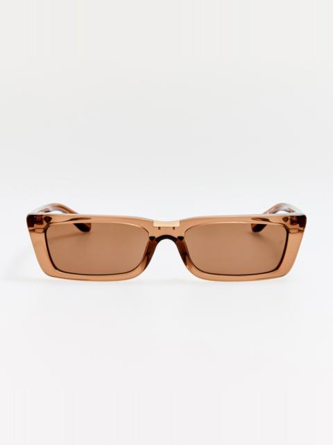 LINDA FARROW Lucia Sunglasses in Brown