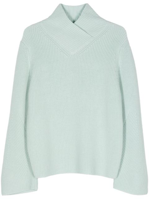 forte_forte crossover-neck chunky-knit jumper