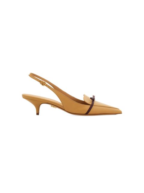 FERRAGAMO Giusina Leather Slingback Pumps tan