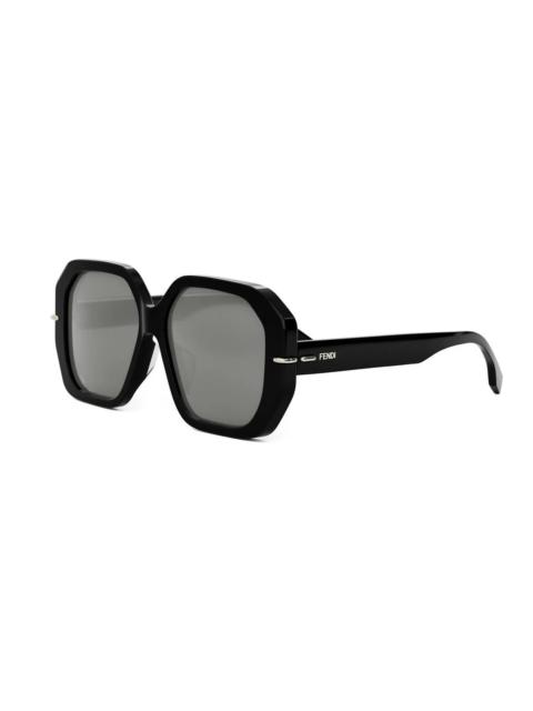 FENDI Fendi Smoke Mirror Geometric Ladies Sunglasses FE40173F 01C 56
