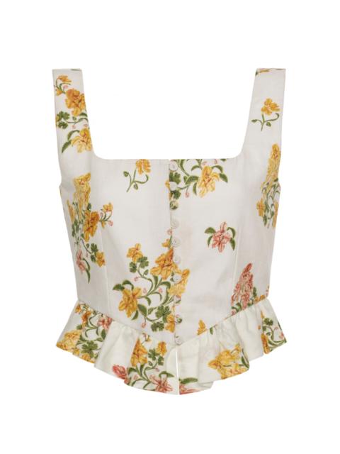 Agua by Agua Bendita Eslabon Floral Top white