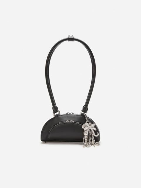 self-portrait Black Leather Mini Shoulder Bag With Charm