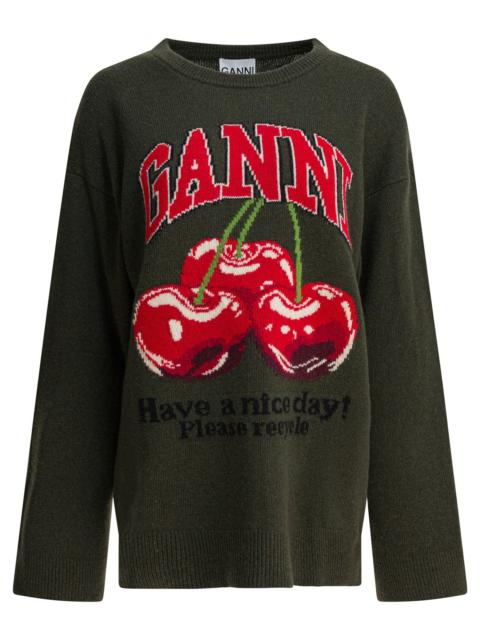 GANNI Ganni Wool-blend Crew-neck Sweater
